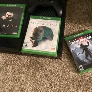 Xbox one with rechargeable remote and games!